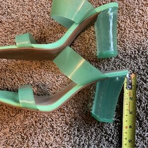 Stylish Green Block Heel Sandals